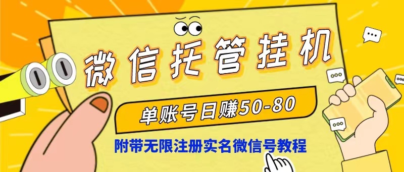 （10217期）微信托管挂机，单号日赚50-80，项目操作简单（附无限注册实名微信号教程）-91网创