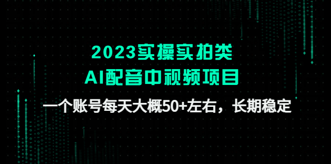 2023实操实拍类AI配音中视频项目，一个账号每天大概50+左右，长期稳定-91网创