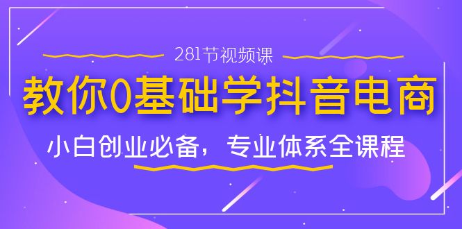 教你0基础学·抖音电商：小白创业必备，专业体系全课程（281节视频课）-91网创