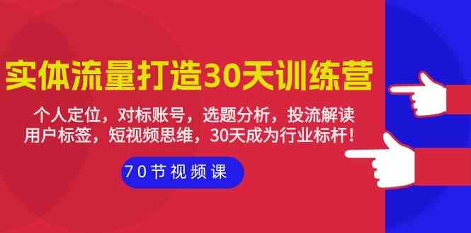 实体流量打造30天训练营：个人定位，对标账号，选题分析，投流解读（70节）-91网创