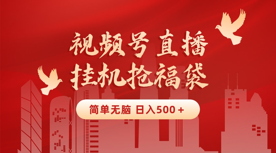 最新视频号直播挂机抢福袋项目，简单无脑，批量产出实物，轻松日入500＋-91网创