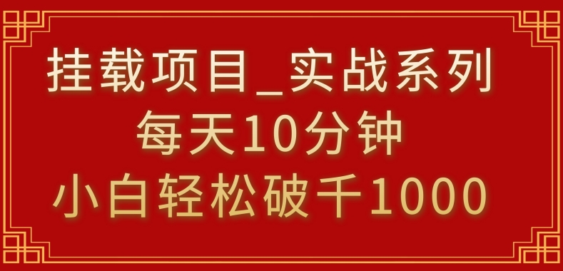 挂载项目，小白轻松破1000，每天10分钟，实战系列保姆级教程-91网创