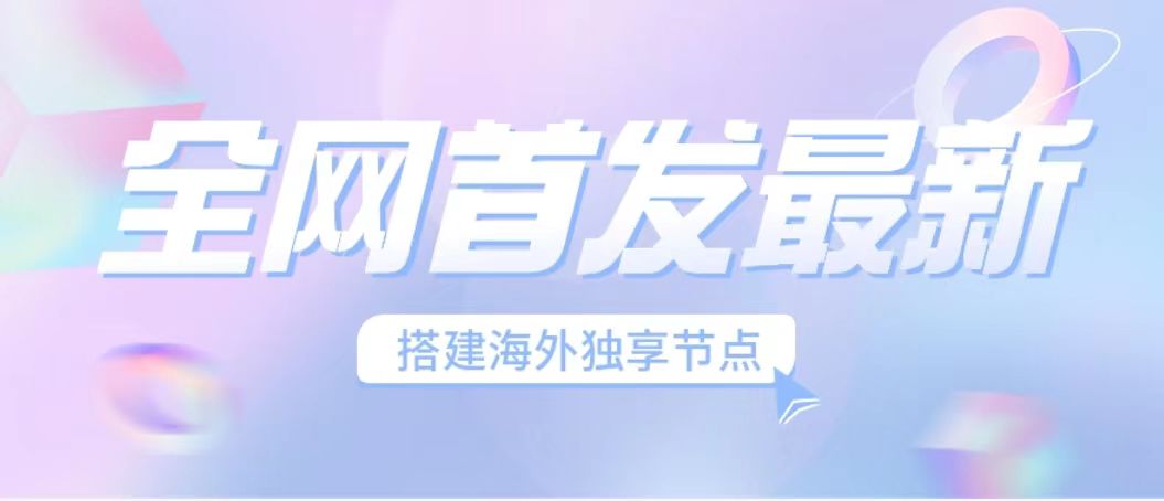 全网首发最新海外节点搭建，独享梯子安全稳定运营海外短视频，日入1000+-91网创