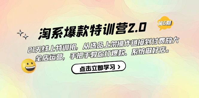 淘系爆款特训营2.0【第六期】从选品上架到付费放大 全店运营 打爆款 做好店-91网创
