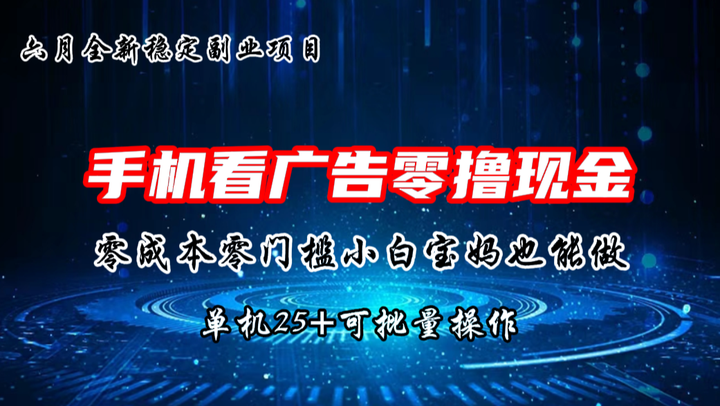 六月新项目，单机撸现金，单机20+，零成本零门槛，可批量操作-91网创