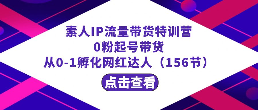 繁星·计划素人IP流量带货特训营：0粉起号带货 从0-1孵化网红达人（156节）-91网创