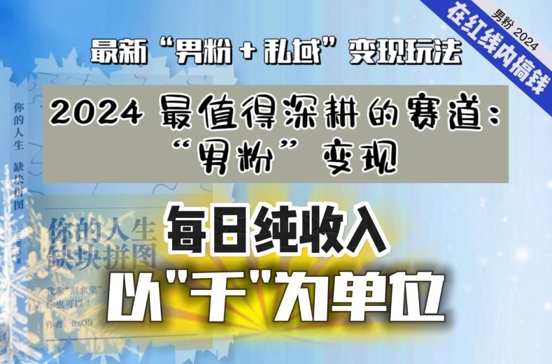 【私域流量最值钱】把“男粉”流量打到手，你便有无数种方法可以轻松变现，每日纯收入以“千”为单位-91网创