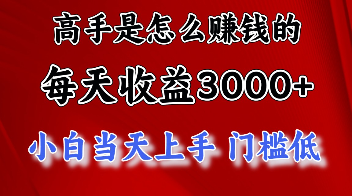 高手是怎么赚钱的，一天收益3000+ 这是穷人逆风翻盘的一个项目，非常…-91网创