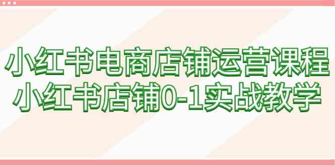 （9249期）小红书电商店铺运营课程，小红书店铺0-1实战教学（60节课）-91网创