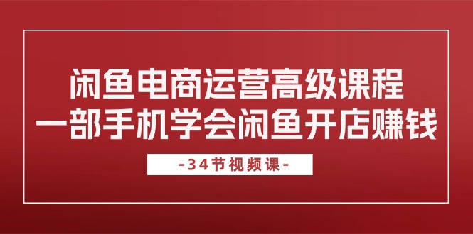闲鱼电商运营高级课程，一部手机学会闲鱼开店赚钱（34节课）-91网创