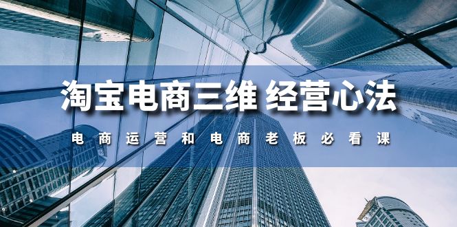 （10761期）淘宝电商三维 经营心法：电商运营和电商老板必看课（59节课）-91网创