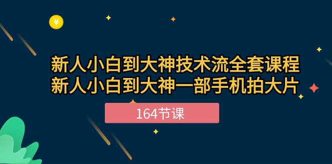 新手小白到大神技术流全套课程，新人小白到大神一部手机拍大片（164节）-91网创